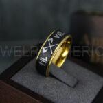 Til Valhalla Rings, Viking Rings, Runes Rings, Vegvísir Ring, Couple Nordic Rings, Norsemen Rings, Nordic Runes Rings, Black Tungsten Bands