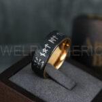 Til Valhalla Rings, Viking Rings, Runes Rings, Vegvísir Ring, Couple Nordic Rings, Norsemen Rings, Nordic Runes Rings, Black Tungsten Bands