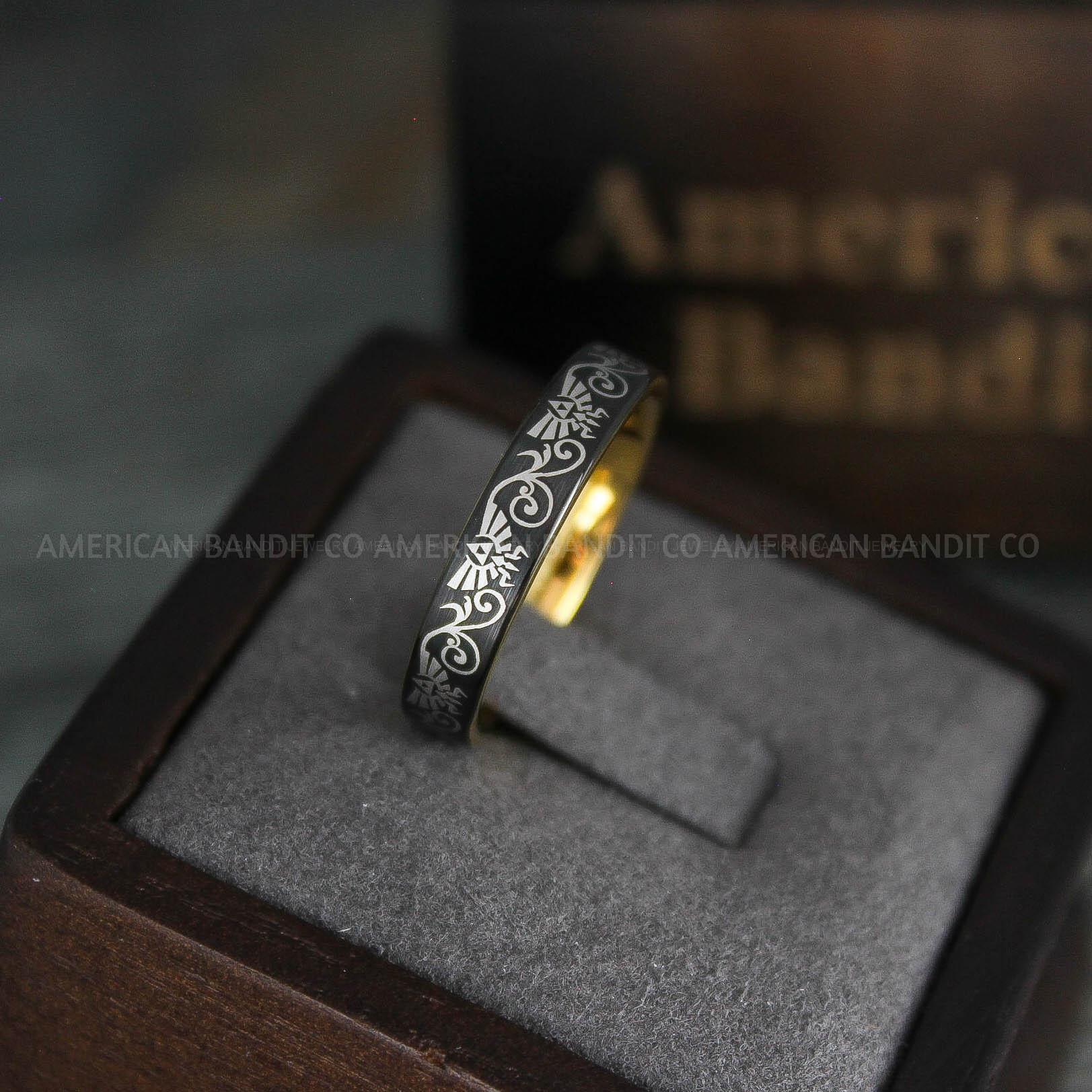 IMG_5153 Zelda Rings, Zelda Wedding Rings, Gamer Rings, Gamer Jewelry, Zelda Wedding Bands, Gamer Wedding Rings, Black Wedding Rings - Image 1