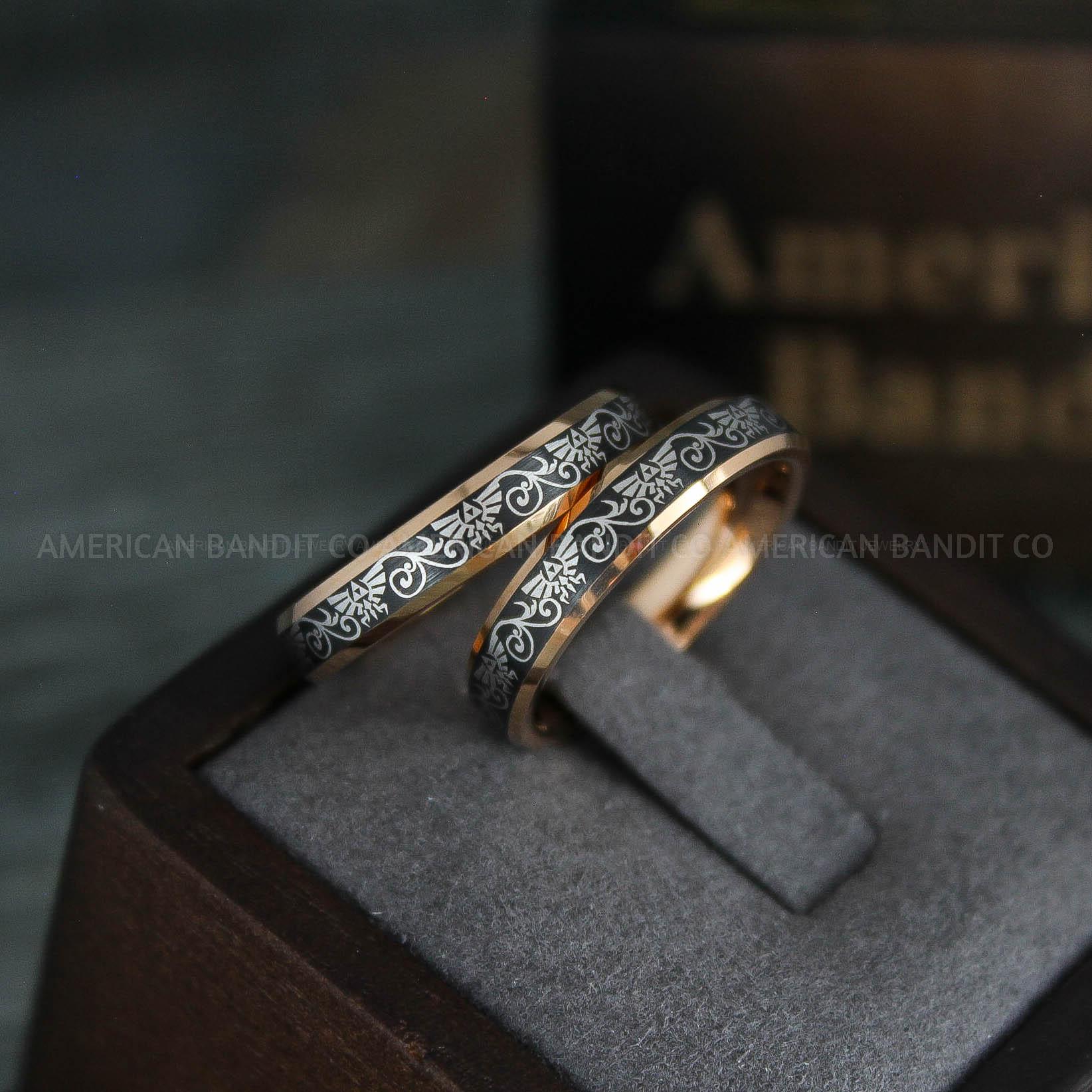 IMG_5159 Zelda Rings, Zelda Wedding Rings, Couple Rings, Gamer Rings, Gamer Jewelry, Zelda Wedding Bands, Gamer Wedding Rings, Black Wedding Rings - Image 1