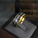 Til Valhalla Rings, Viking Rings, Runes Rings, Vegvísir Ring, Couple Nordic Rings, Norsemen Rings, Nordic Runes Rings, Black Tungsten Bands - Image 3