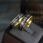 Til Valhalla Rings, Viking Rings, Runes Rings, Vegvísir Ring, Couple Nordic Rings, Norsemen Rings, Nordic Runes Rings, Black Tungsten Bands