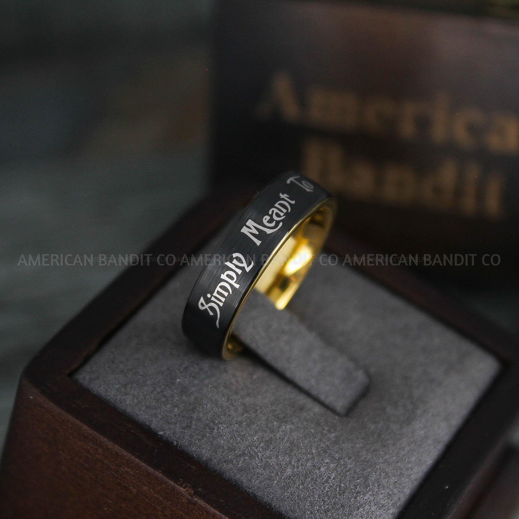 IMG_5168 Simply Meant To Be Ring, Black Wedding Band, Black Wedding Ring, Rose Gold Wedding Band - Image 1