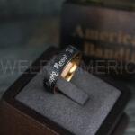 Simply Meant To Be Ring, Black Wedding Band, Black Wedding Ring, Rose Gold Wedding Band