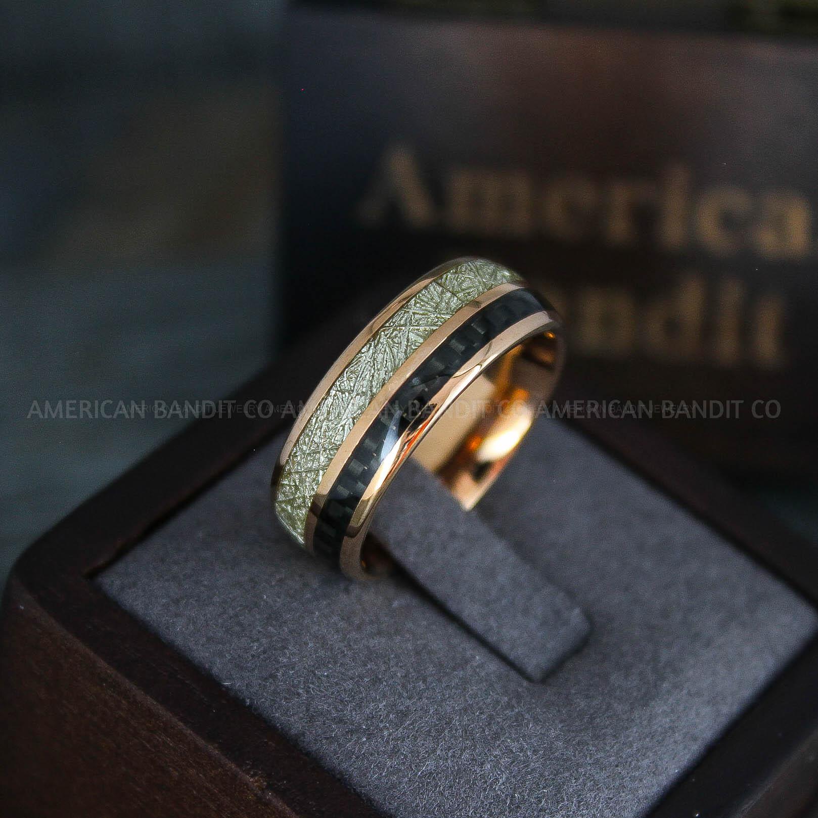 IMG_5187 Meteorite Rings, Meteorite Wedding Rings, Meteorite Wedding Bands, Meteorite Jewelry, Gold Wedding Rings, Gold Wedding Band, Meteor Ring - Image 1