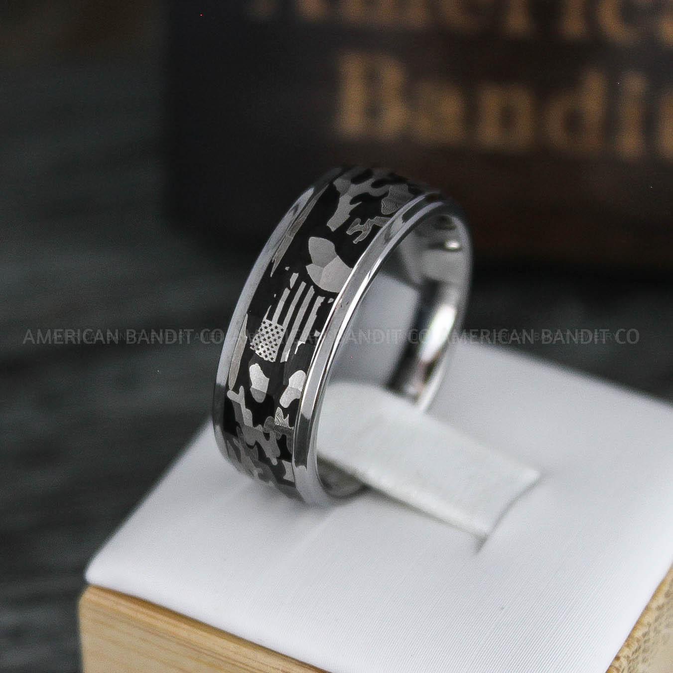 IMG_5196 American Flag Rings, Camo Rings, Army Rings, Military Ring, Military Jewelry, Army Couple, Army Wife, Army Husband, Military Wife - Image 1