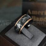 Star Trek Ring, Star Trek Wedding Band, Black Star Trek Wedding Ring, Star Trek Wedding Ring, Star Trek Jewelry