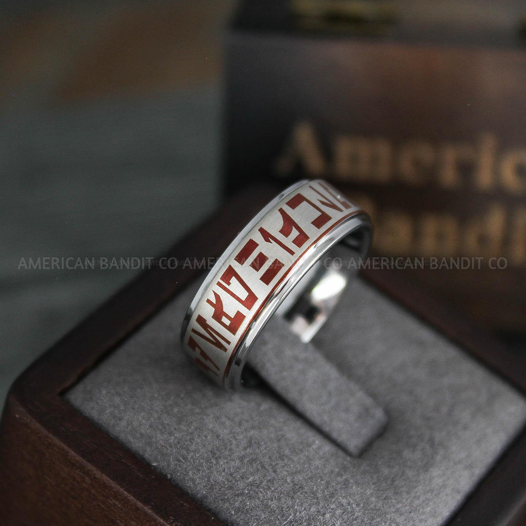 IMG_5213 Aurebesh Ring, Aurebesh Wedding Ring, Aurebesh Jewelry, Star Wars Jewelry, Star Wars Ring, Aurebesh - Image 1