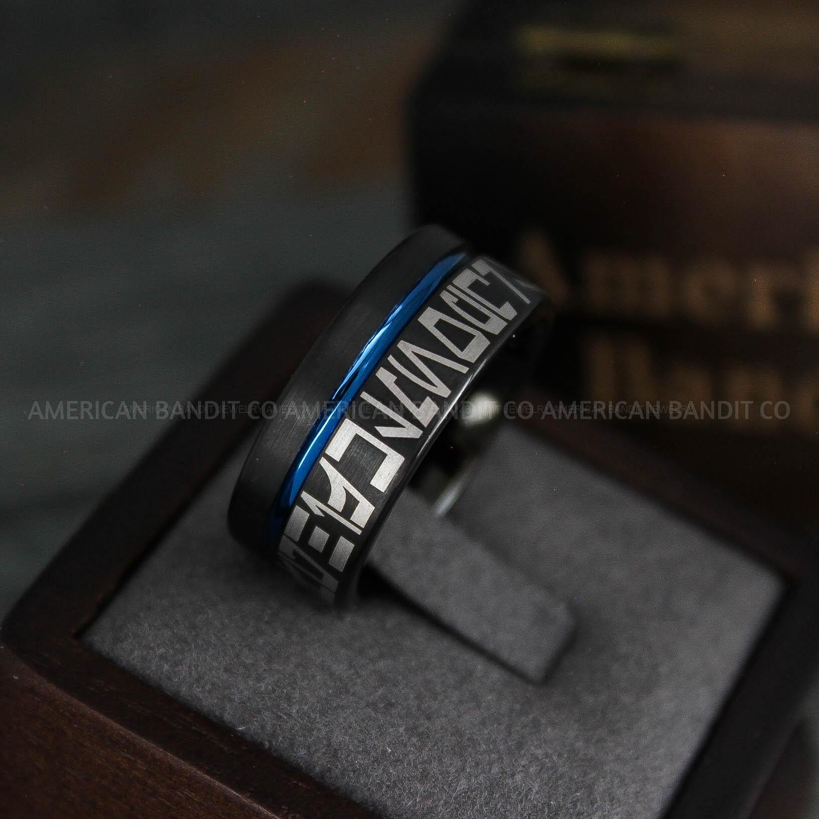IMG_5243 Aurebesh Rings, Aurebesh Wedding Bands, Black Wedding Bands, Aurebesh Wedding Rings, Aurebesh Jewelry - Image 1