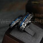 Aurebesh Rings, Aurebesh Wedding Bands, Black Wedding Bands, Aurebesh Wedding Rings, Aurebesh Jewelry - Image 2
