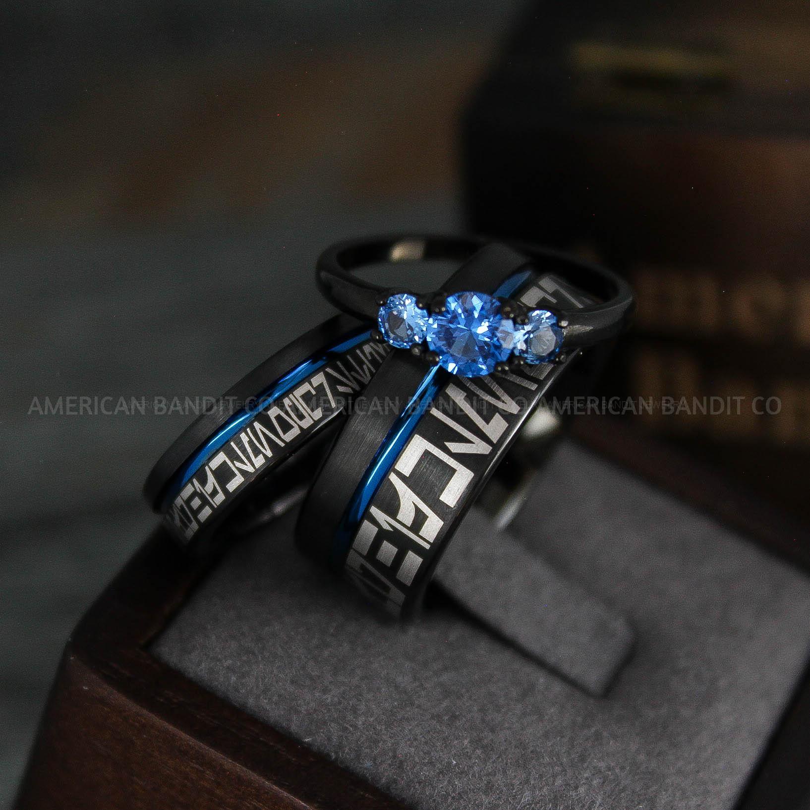 IMG_5245 Aurebesh Rings, Aurebesh Wedding Bands, Black Wedding Bands, Aurebesh Wedding Rings, Aurebesh Jewelry - Image 1