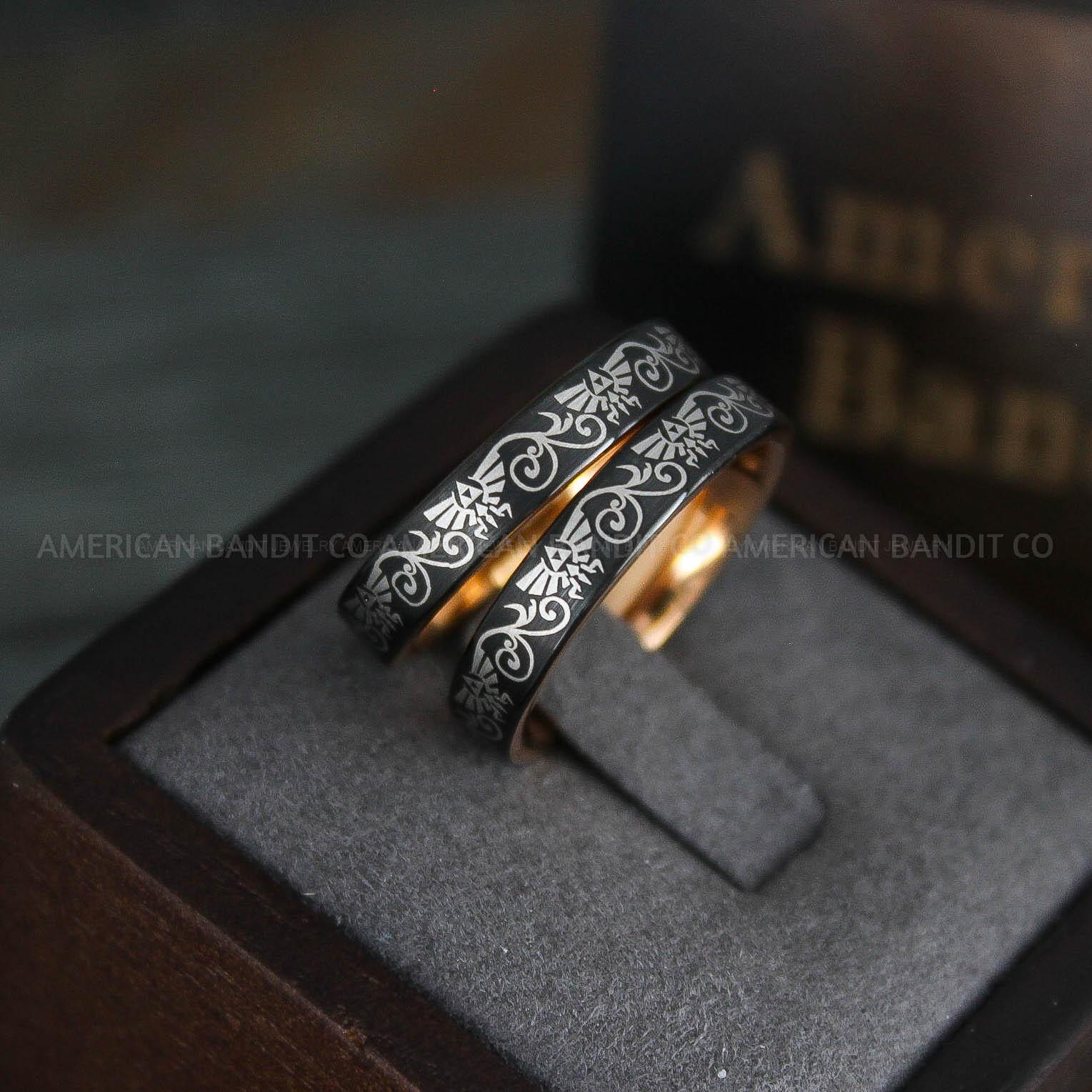 IMG_5255 Zelda Rings, Zelda Wedding Rings, Couple Rings, Gamer Rings, Gamer Jewelry, Zelda Wedding Bands, Gamer Wedding Rings, Gold Wedding Rings - Image 1