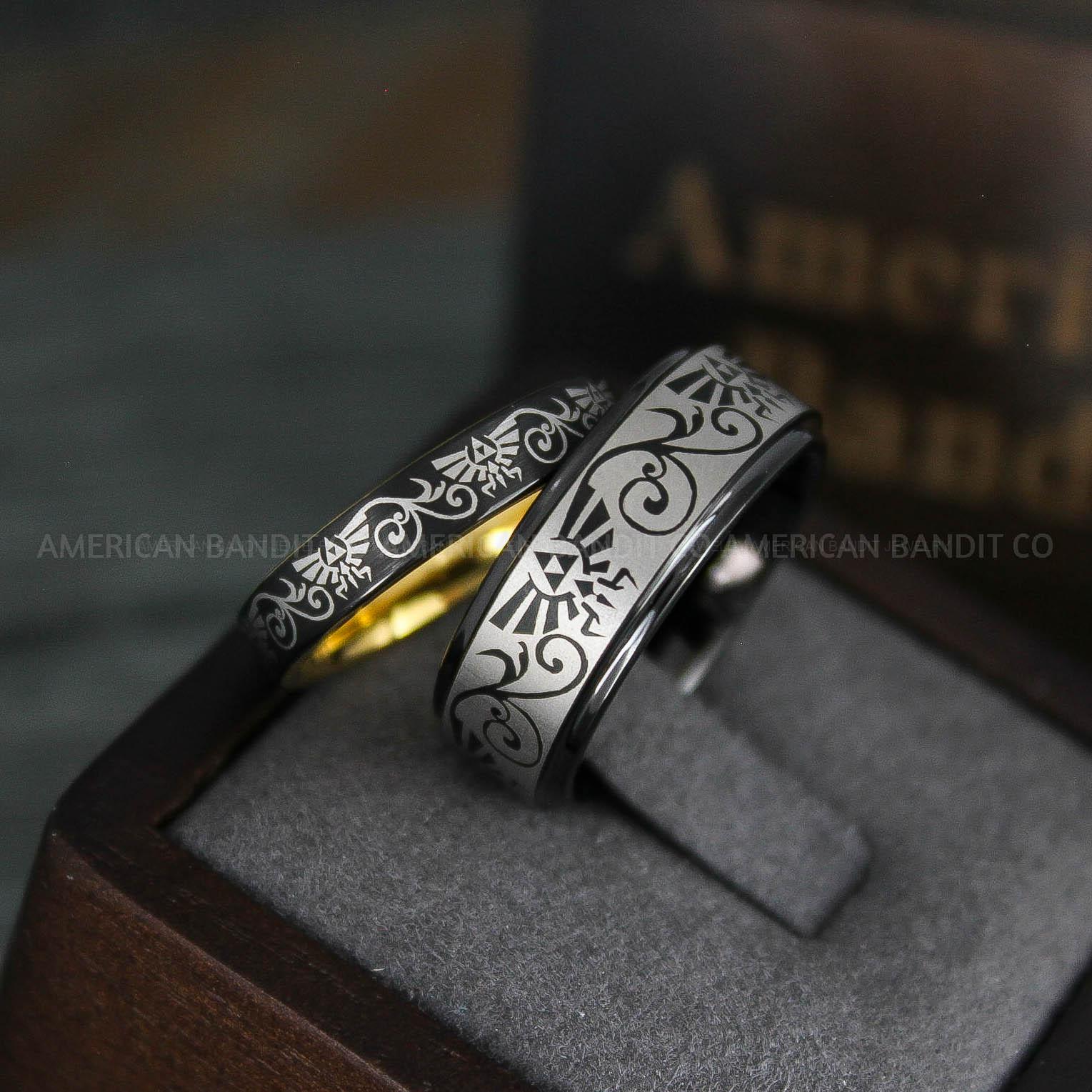 IMG_5260 Zelda Rings, Zelda Wedding Rings, Couple Rings, Gamer Rings, Gamer Jewelry, Zelda Wedding Bands, Gamer Wedding Rings, Gold Wedding Rings - Image 1