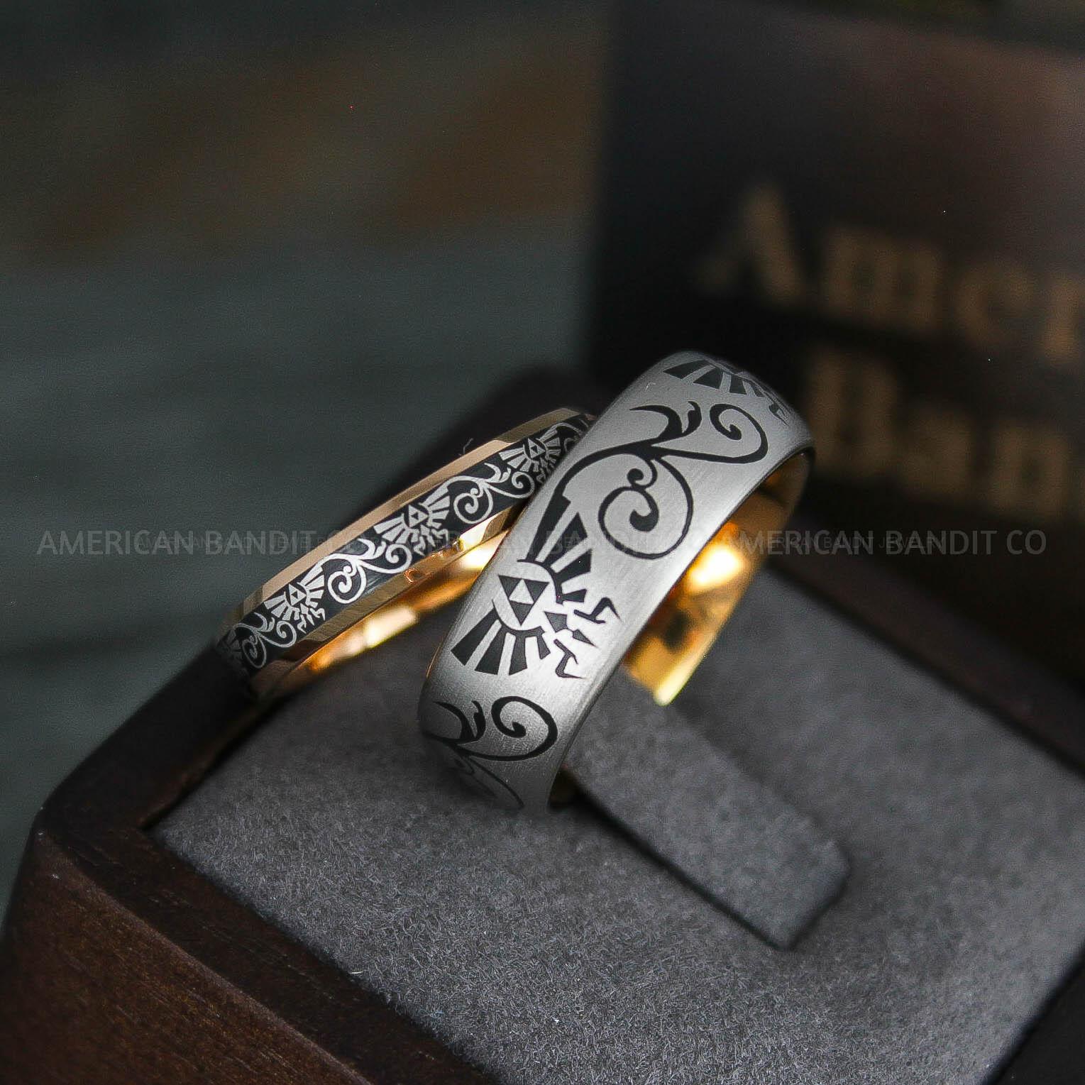 IMG_5264 Zelda Rings, Zelda Wedding Rings, Couple Rings, Gamer Rings, Gamer Jewelry, Zelda Wedding Bands, Gamer Wedding Rings, Gold Wedding Rings - Image 1