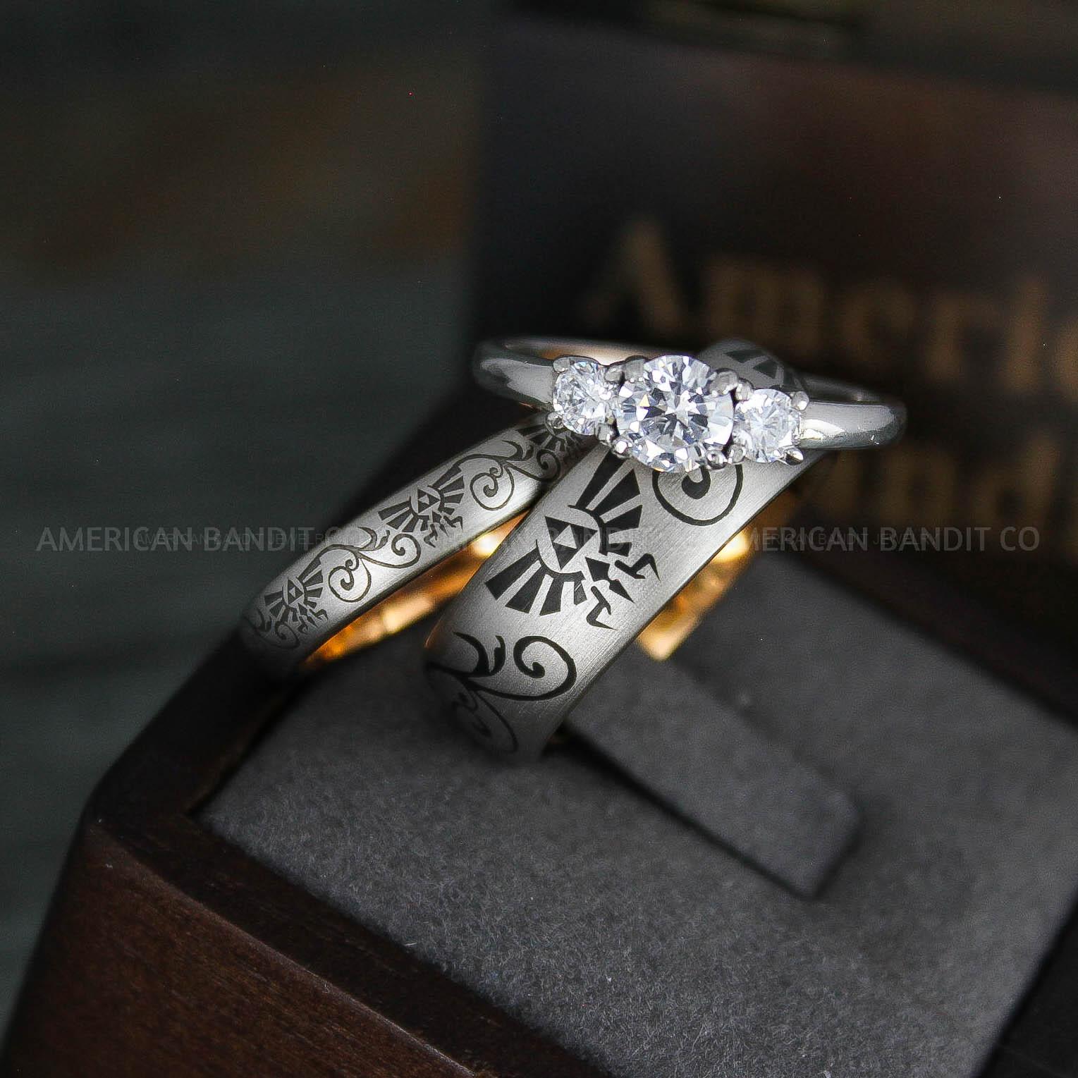 IMG_5281 Zelda Rings, Zelda Wedding Rings, Couple Rings, Gamer Rings, Gamer Jewelry, Zelda Wedding Bands, Gamer Wedding Rings, Gold Wedding Rings - Image 1