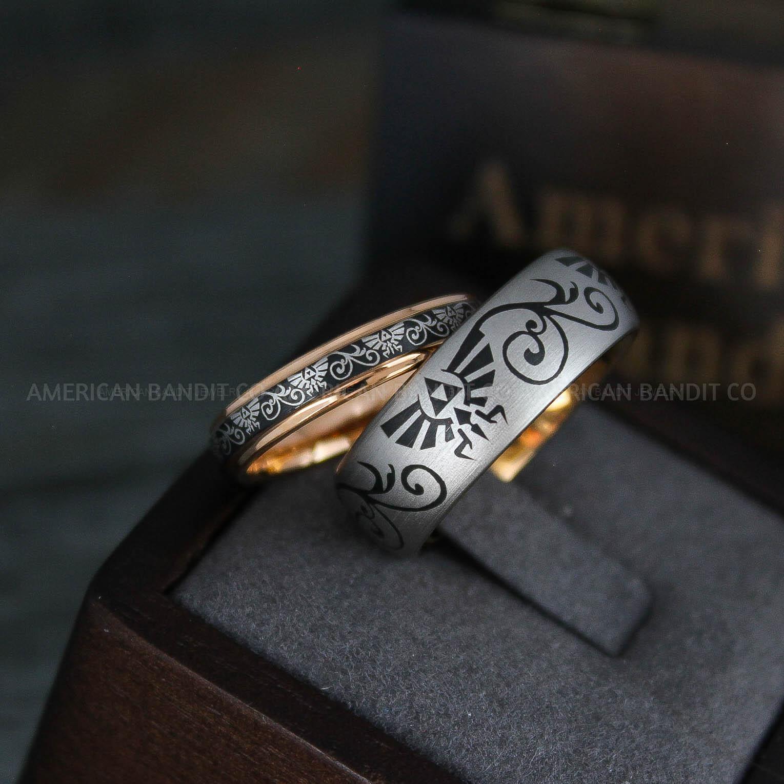IMG_5282 Zelda Rings, Zelda Wedding Rings, Couple Rings, Gamer Rings, Gamer Jewelry, Zelda Wedding Bands, Gamer Wedding Rings, Gold Wedding Rings - Image 1