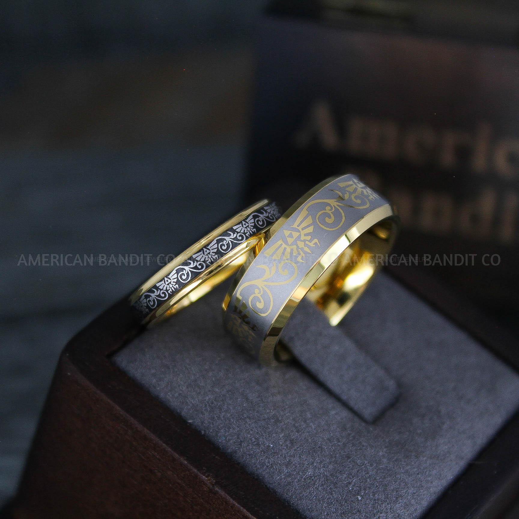 IMG_5289 Zelda Rings, Zelda Wedding Rings, Couple Rings, Gamer Rings, Gamer Jewelry, Zelda Wedding Bands, Gamer Wedding Rings, Gold Wedding Rings - Image 1