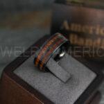 Wood Ring, Wood Wedding Band, Wood Wedding Ring, Black Tungsten Band with Wood Inlay