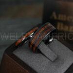 Wood Rings, Wood Wedding Bands, Wood Wedding Rings, 2 Piece Couple Set Tungsten Bands with Wood Inlay, Couple Rings, Matching Wood Rings
