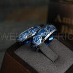 Nautical Rings, Anchor Rings, Blue Anchor Rings, Blue Couple Wedding Rings, Blue Nautical Rings, Blue Wedding Bands, Blue Anchor Tungsten Rings