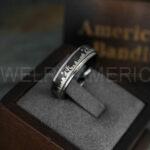 Howling Wolves Ring, Wolf Ring, Black Ring, Black Tungsten Ring, Wolves Ring, Wolf Howl Ring, Black Wedding Bands