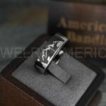 Forest Ring, Mountain Range Ring, Mountains Scene Ring, Wolf Ring, Bears Ring, Hunting Wedding Band