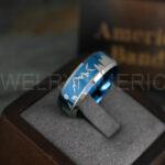 Forest Ring, Mountain Range Ring, Mountains Scene Ring, Wolf Ring, Hunting Wedding Band