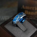 Forest Ring, Mountain Range Ring, Mountains Scene Ring, Wolf Ring, Hunting Wedding Band