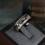 Forest Ring, Mountain Range Ring, Mountains Scene Ring, Wolf Ring, Hunting Wedding Band