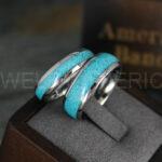 Turquoise Ring, Turquoise Wedding Ring, Turquoise Wedding Band, Turquoise Jewelry, Silver Wedding Ring, Silver Wedding Band, Turquoise Ring - Image 3