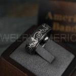 Nautical Ring, Anchor Ring, Black Anchor Rings, Black Wedding Rings, Black Nautical Rings, Black Wedding Bands, Black Anchor Tungsten Rings - Image 3