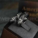 Nautical Ring, Anchor Ring, Black Anchor Rings, Black Wedding Rings, Black Nautical Rings, Black Wedding Bands, Black Anchor Tungsten Rings - Image 2