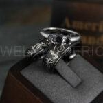 Nautical Ring, Anchor Ring, Black Anchor Rings, Black Wedding Rings, Black Nautical Rings, Black Wedding Bands, Black Anchor Tungsten Rings