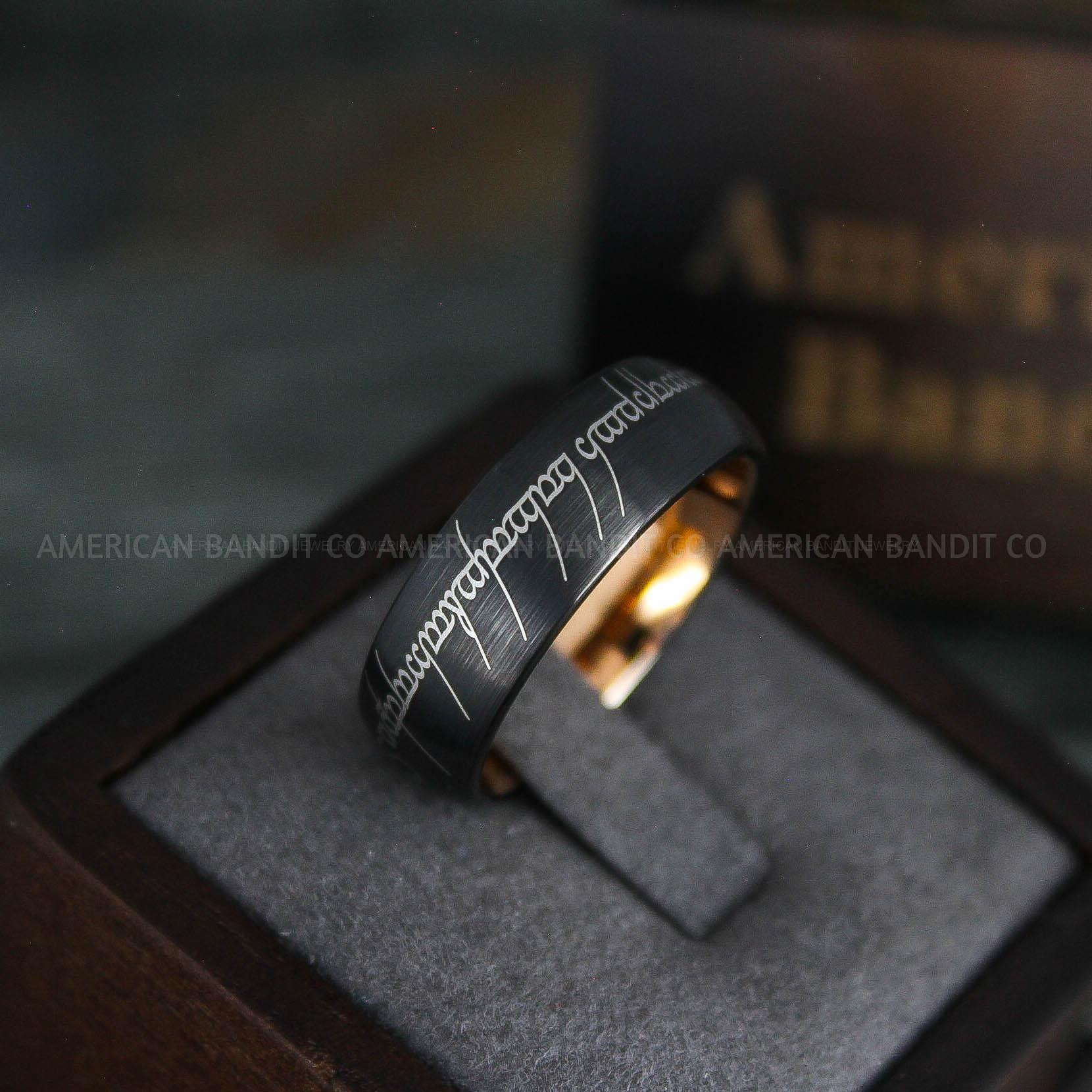 IMG_5359 Elvish Ring, Elvish Wedding Ring, Elvish Wedding Band, Elvish Jewelry, Black Wedding Ring - Image 1