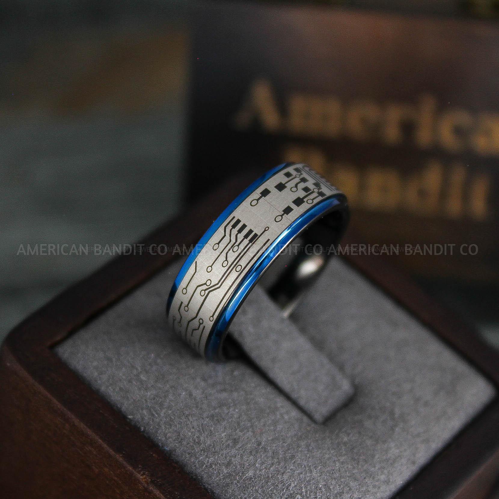 IMG_5375 Circuit Board Ring, Circuit Board Wedding Band, Gamer Ring, Gamer Wedding Band - Image 1