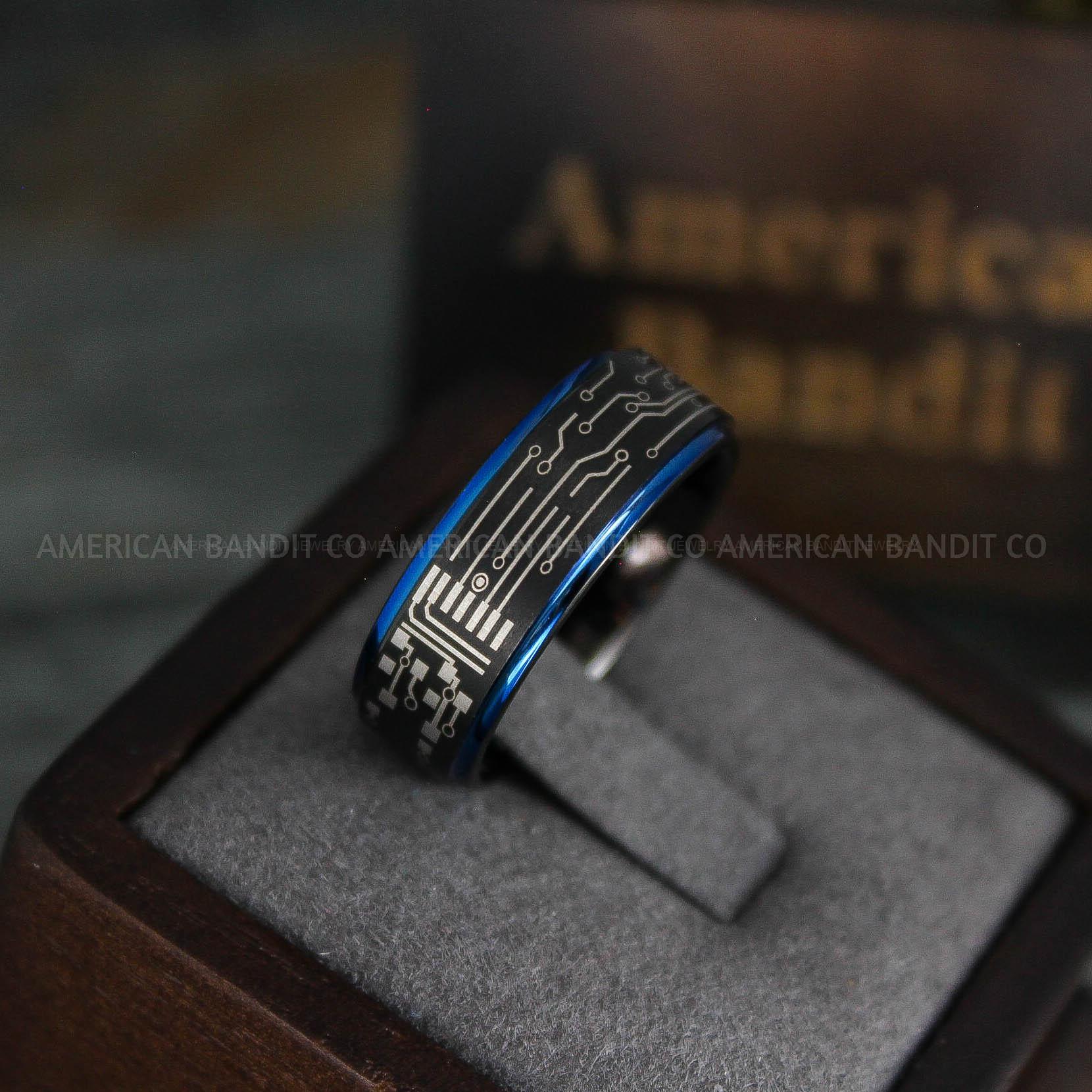 IMG_5377 Circuit Board Ring, Circuit Board Wedding Band, Gamer Ring, Gamer Wedding Band - Image 1