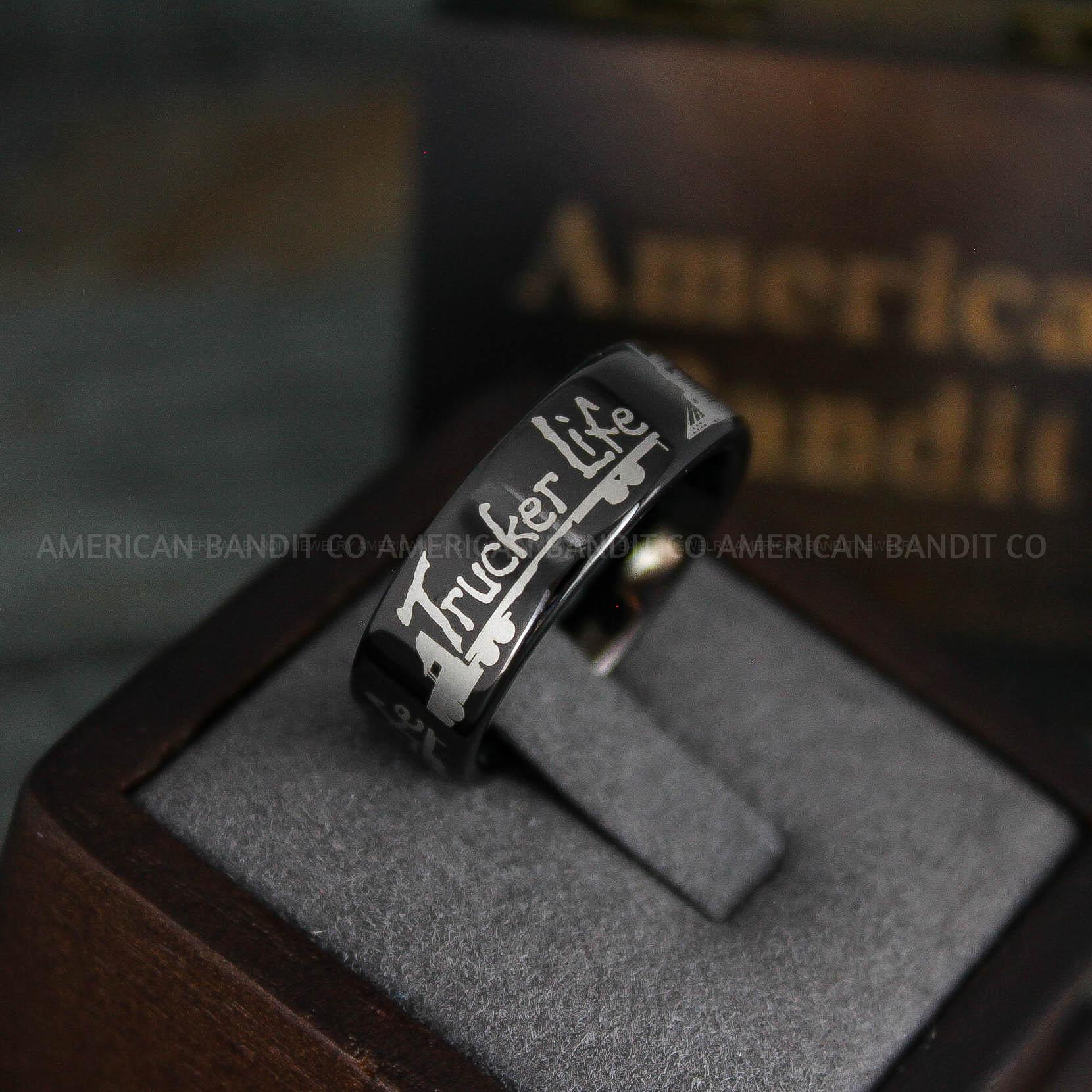 IMG_5381 Truck Driver Ring, Trucker Ring, Truck Life Ring, Trucker Life Ring, Trucker Jewelry, Truck Driver Wedding Band - Image 1