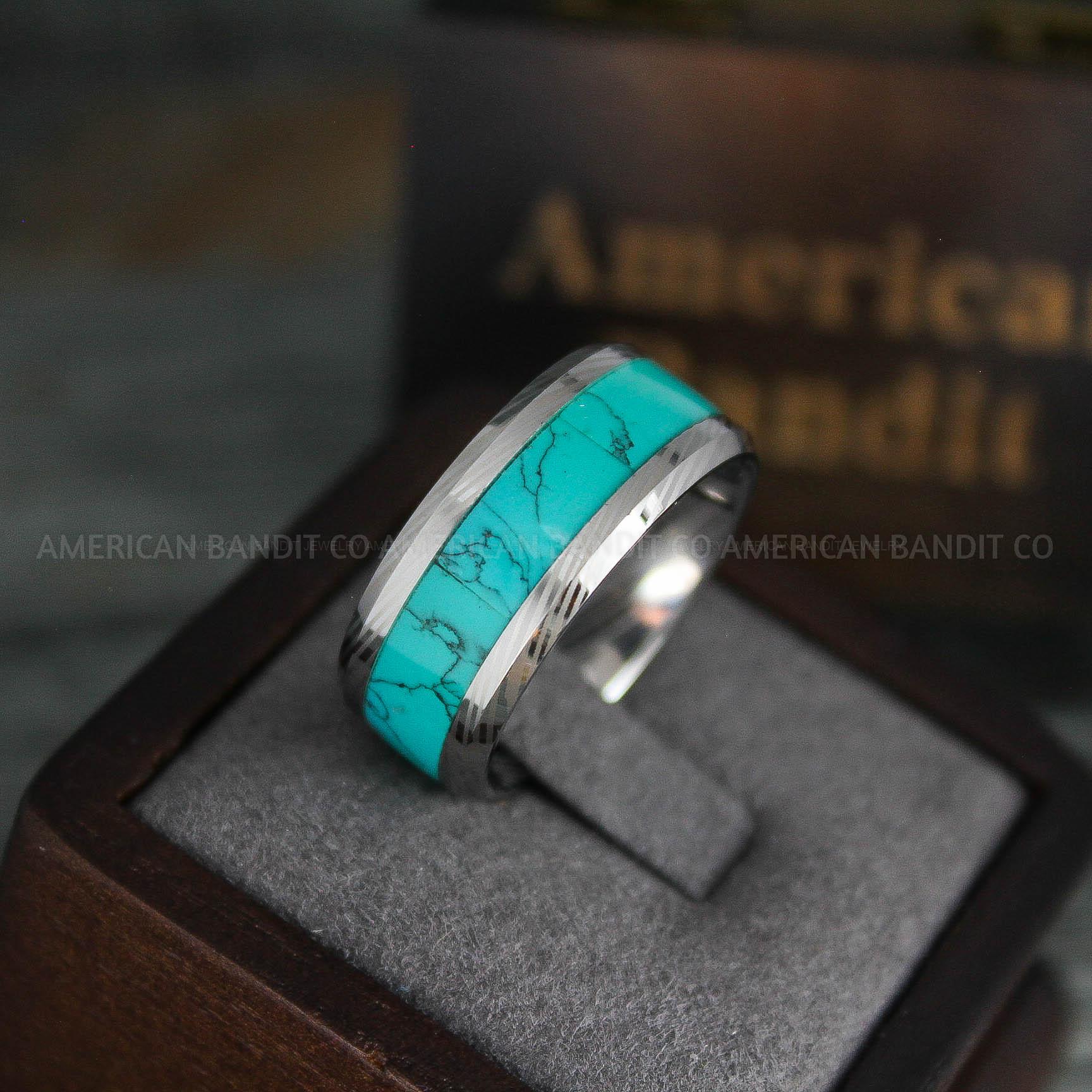 IMG_5385 Turquoise Ring, Turquoise Wedding Ring, Turquoise Wedding Band, Turquoise Jewelry, Silver Wedding Band - Image 1