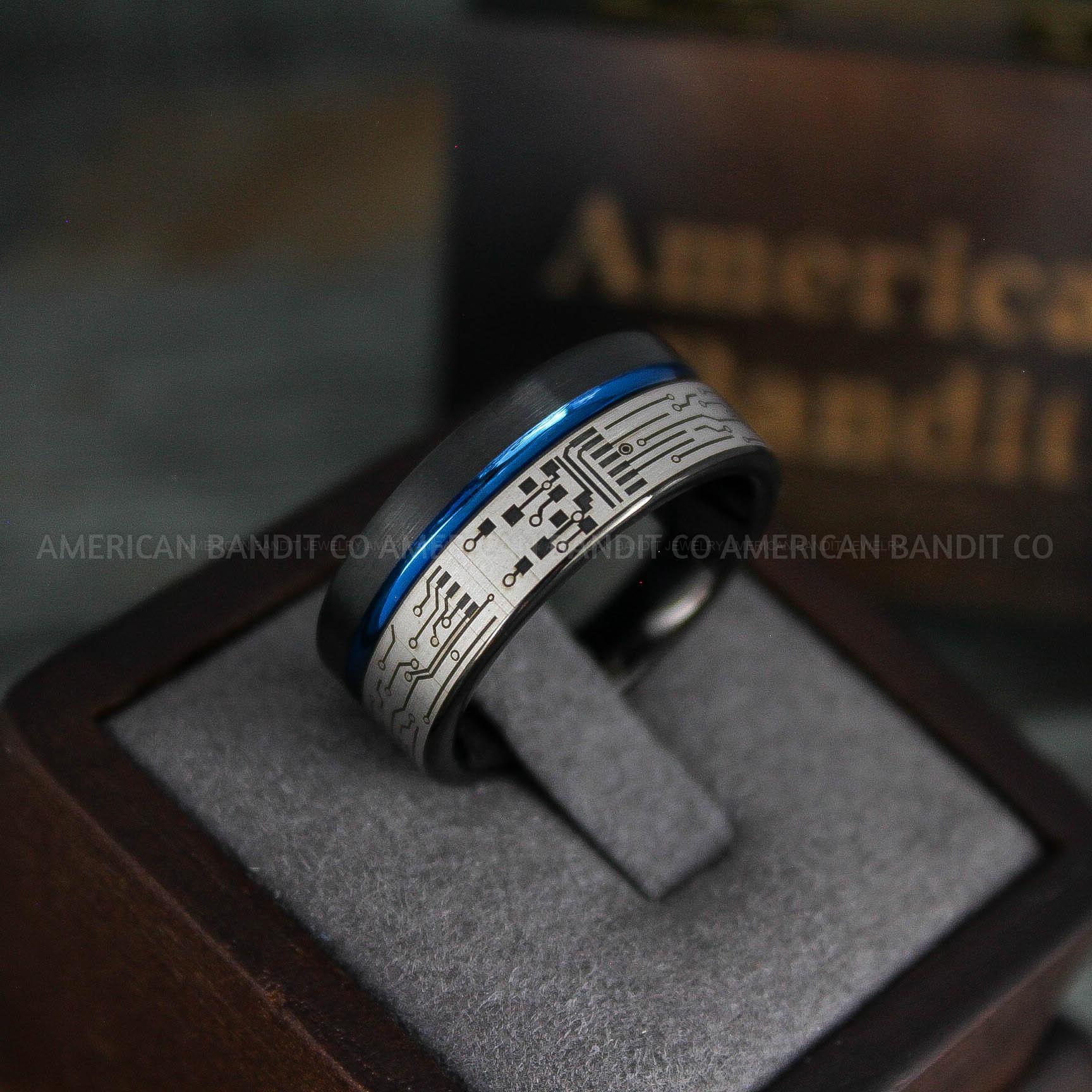 IMG_5387 Circuit Board Ring, Circuit Board Wedding Band, Gamer Ring - Image 1