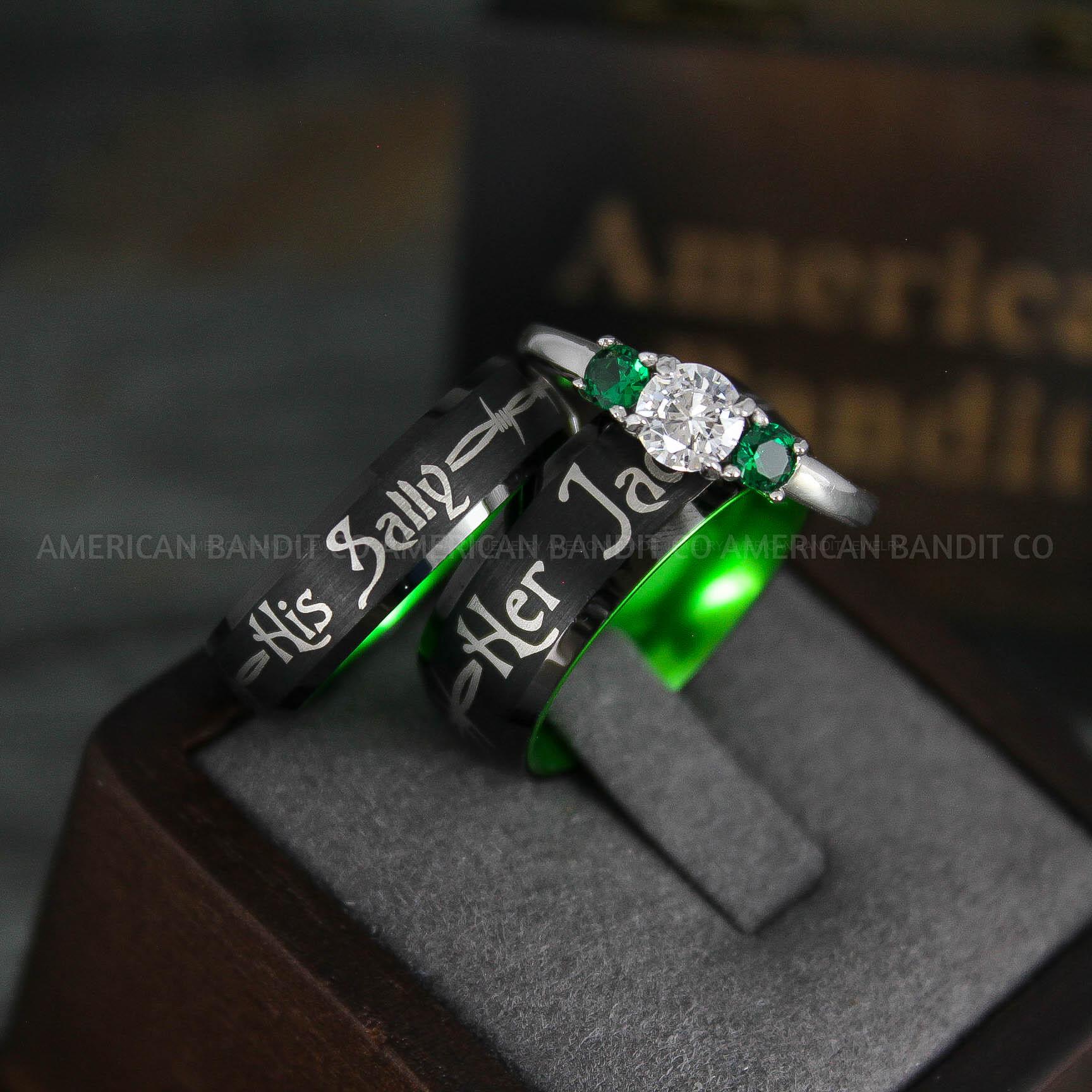 IMG_5390 Jack and Sally Rings, Jack and Sally Wedding Bands, Couple Rings, Jack and Sally Wedding Rings - Image 1