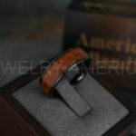 Wood Rings, Wood Wedding Bands, Wood Wedding Rings, 3 Piece Couple Set Tungsten Bands with Wood Inlay, Couple Rings, Matching Wood Rings - Image 5