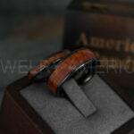 Wood Rings, Wood Wedding Bands, Wood Wedding Rings, 3 Piece Couple Set Tungsten Bands with Wood Inlay, Couple Rings, Matching Wood Rings - Image 4