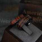 Wood Rings, Wood Wedding Bands, Wood Wedding Rings, 3 Piece Couple Set Tungsten Bands with Wood Inlay, Couple Rings, Matching Wood Rings - Image 3