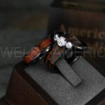 Wood Rings, Wood Wedding Bands, Wood Wedding Rings, 3 Piece Couple Set Tungsten Bands with Wood Inlay, Couple Rings, Matching Wood Rings
