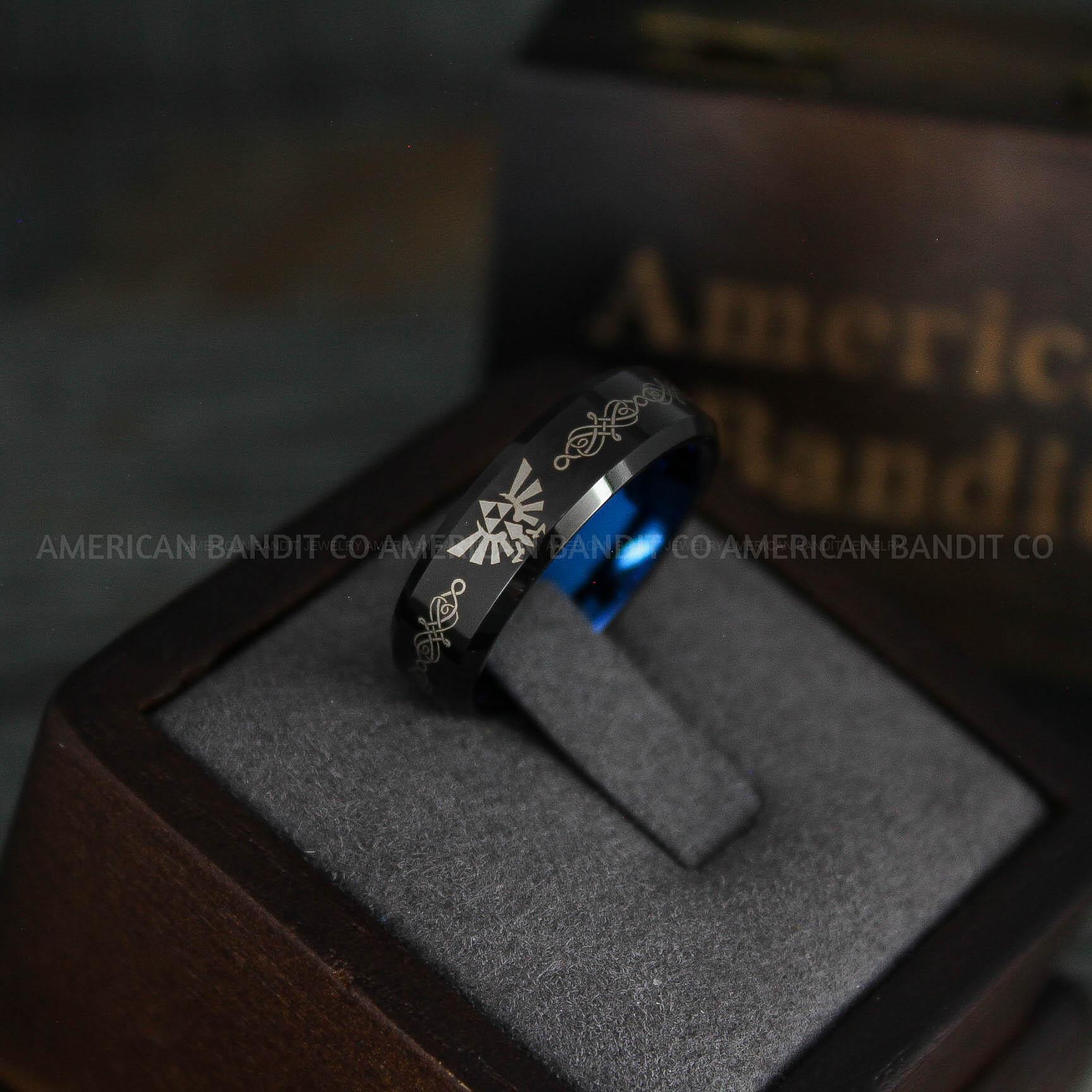 IMG_5409 Zelda Ring, Zelda Wedding Ring, Gamer Ring, Gamer Jewelry, Zelda Wedding Band, Gamer Wedding Ring, Black Wedding Ring - Image 1