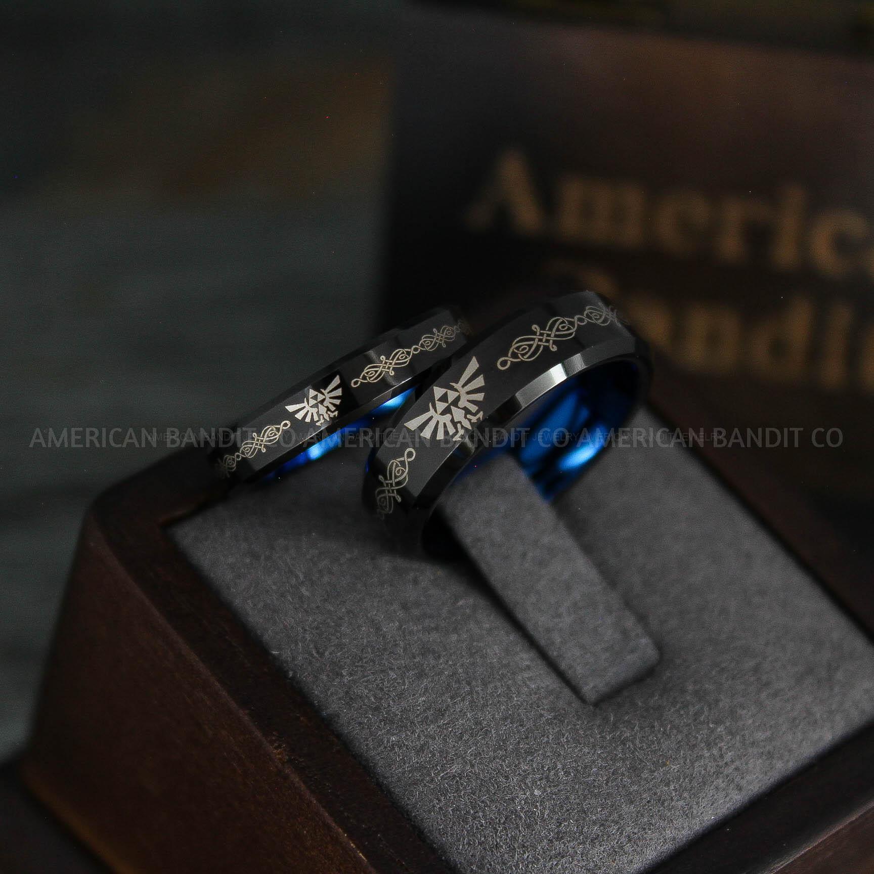 IMG_5412 Zelda Rings, Zelda Wedding Rings, Couple Rings, Gamer Rings, Gamer Jewelry, Zelda Wedding Bands, Gamer Wedding Rings, Black Wedding Rings - Image 1