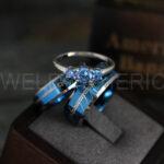 Elvish Rings, Elvish Wedding Rings, Elvish Wedding Bands, Elvish Jewelry, Blue Wedding Rings, Couple Rings