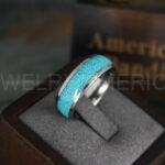 Turquoise Ring, Turquoise Wedding Ring, Turquoise Wedding Band, Turquoise Jewelry, Silver Wedding Ring, Silver Wedding Band, Turquoise Ring - Image 4