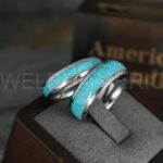 Turquoise Ring, Turquoise Wedding Ring, Turquoise Wedding Band, Turquoise Jewelry, Silver Wedding Ring, Silver Wedding Band, Turquoise Ring - Image 6