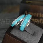 Turquoise Ring, Turquoise Wedding Ring, Turquoise Wedding Band, Turquoise Jewelry, Silver Wedding Ring, Silver Wedding Band, Turquoise Ring - Image 7